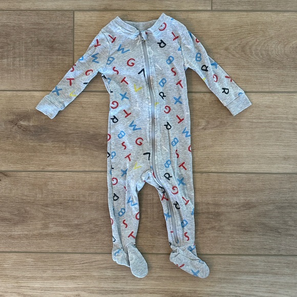 Gray Alphabet Footie Pajamas - Picture 1 of 4